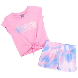 Toddler Girl Puma&#40;R&#41; Short Sleeve Tee & Mesh Shorts Set
