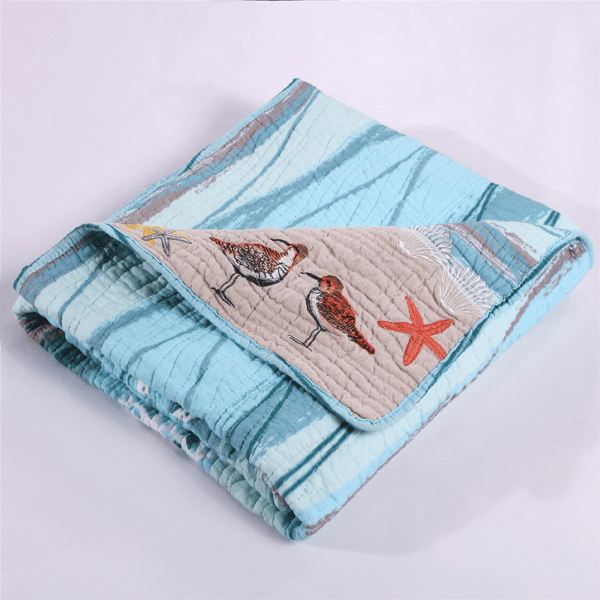 Greenland Home Fashions&#40;tm&#41; Maui Reversible Quilted Throw Blanket