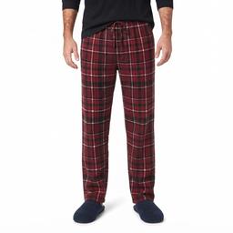 Mens Big & Tall Architect(R) Rolled Pajama Pants - Red/Black/White