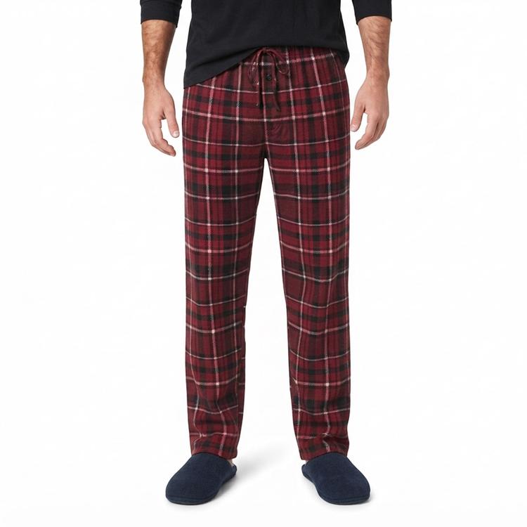 Mens Big & Tall Architect(R) Rolled Pajama Pants - Red/Black/White