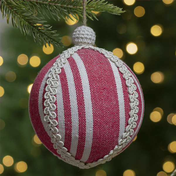 Northlight 4.75in. Red & White Striped Ball Christmas Ornament