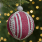 Northlight 4.75in. Red & White Striped Ball Christmas Ornament - image 2