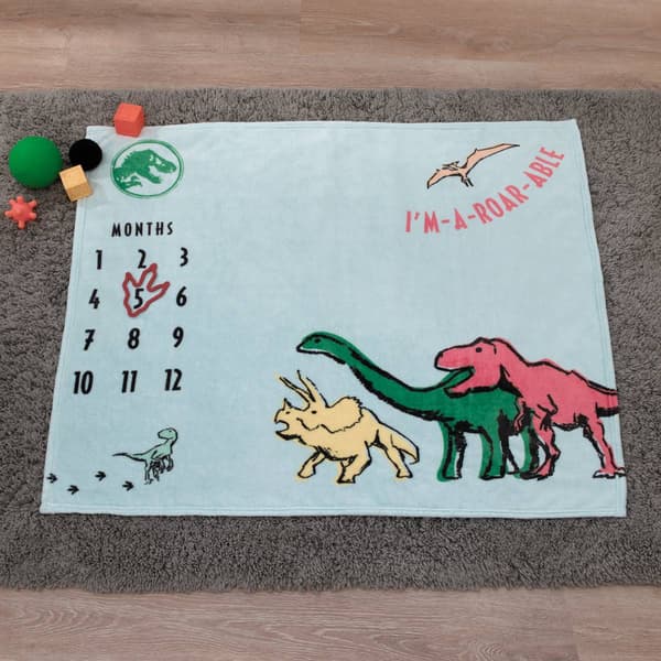 NBC Jurassic World Milestone Baby Blanket