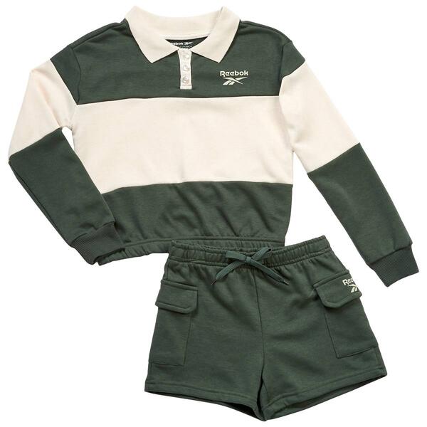 Girls &#40;7-16&#41; Reebok Rugby Polo & Cargo Shorts Set - image 
