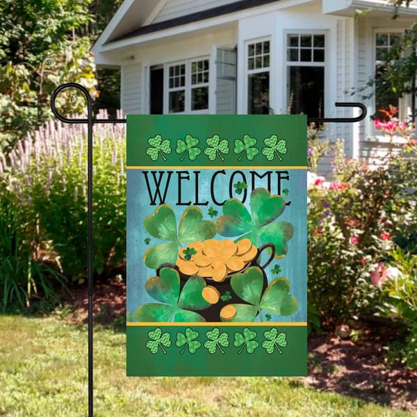 Northlight Seasonal Pot of Gold "Welcome" Garden Flag