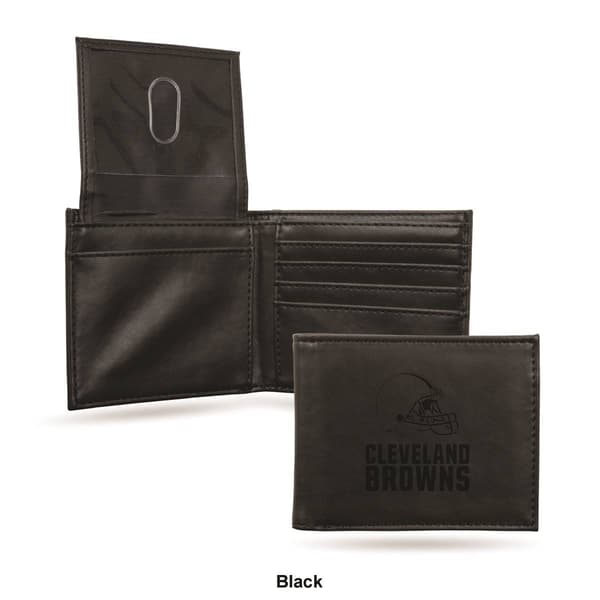 Mens NFL Cleveland Browns Faux Leather Bifold Wallet