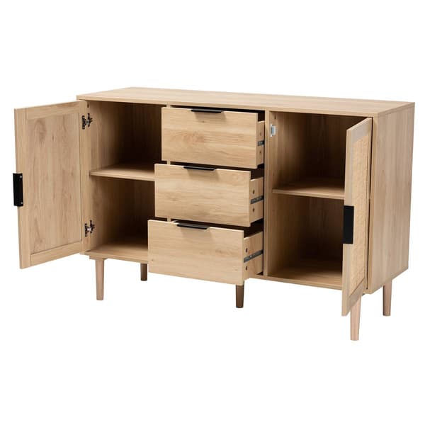 Baxton Studio Harrison Natural Brown Wood 3-Drawer Sideboard