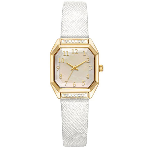 Womens Gold-Tone White Mother of Pearl Dial Watch - 14918G-07-E03 - image 