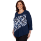 Plus Size Alfred Dunner Classics Diagonal Abstract Blouse - image 3