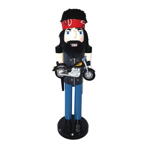 Santa's Workshop 14in. Biker Nutcracker - image 