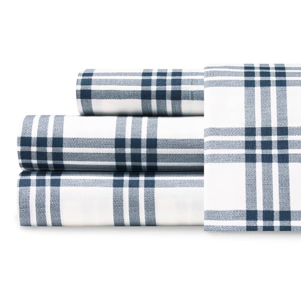 Eddie Bauer Basic Plaid Cotton Percale Sheet Set - image 