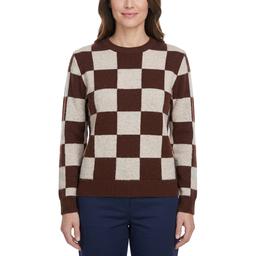 Plus Size Preswick & Moore® Long Sleeve Check Sweater