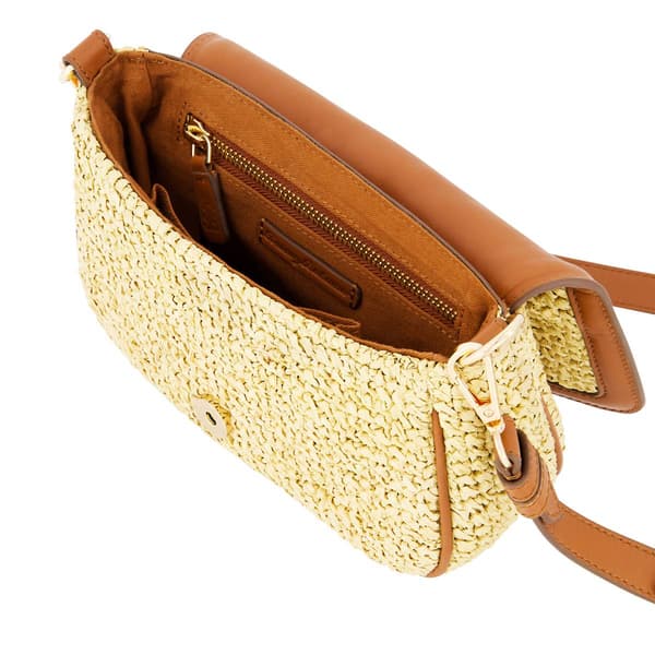 Tommy Bahama Raffia Flap Bag w/ Double Leather Strap