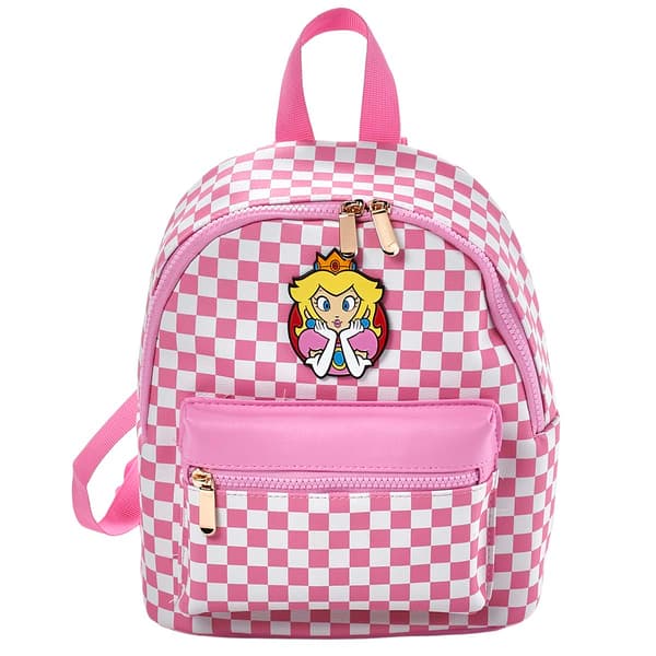 Nintendo Super Mario Peach Checkered Mini Backpack - image 