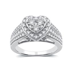 Nova Star(R) 1cttw. Lab Grown Diamond Heart Cluster Bridal Ring