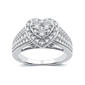Nova Star&#40;R&#41; 1cttw. Lab Grown Diamond Heart Cluster Bridal Ring - image 1
