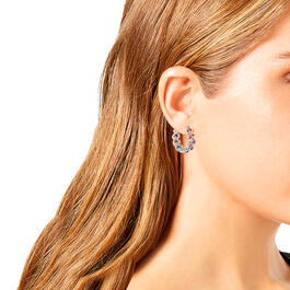Steve Madden Curb Chain Click-Top Hoop Earrings