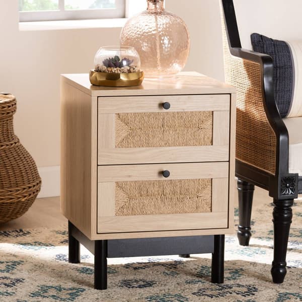 Baxton Studio Cherelle Light Brown 2-Drawer End Table