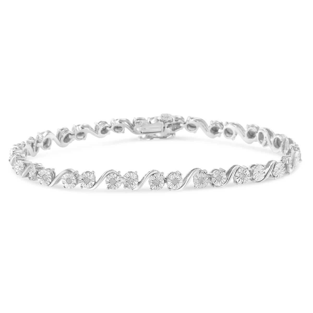 Diamond Classics™ Silver 1/10ctw. Diamond Link Bracelet