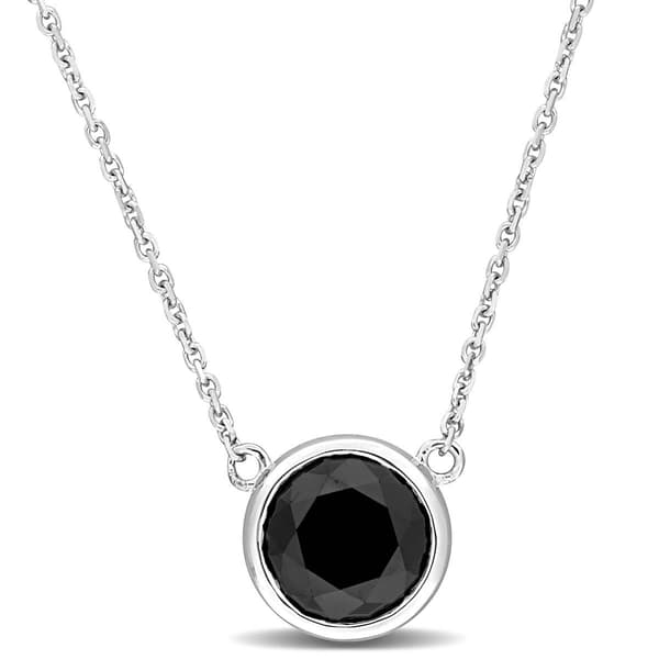 Sophia B 2.0ctw. Round Black Diamond Pendant Necklace - image 