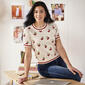 Womens Adrianna Papell Short Sleeve Cherry Printed Top - image 1