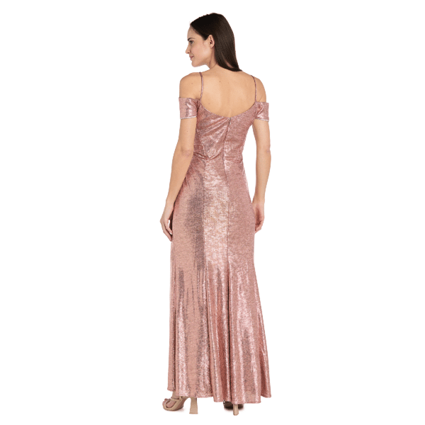 Womens R&M Richards One Piece Cold Shoulder Side Drape Dress