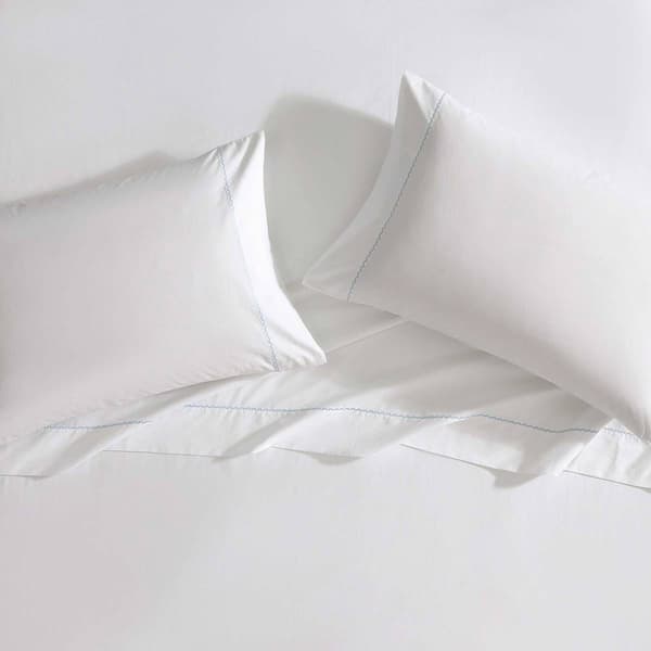 Laura Ashley Scallop Embroidered 100% Cotton Sheet Set