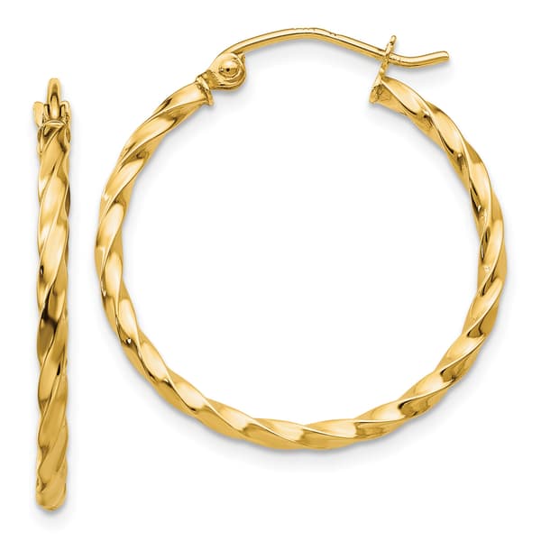 Gold Classics&#40;tm&#41; 14kt. Gold 22mm Twist Hoop Earrings - image 