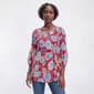 Womens Floral & Ivy 3/4 Sleeve Round Neck Floral Pleater Blouse - image 1