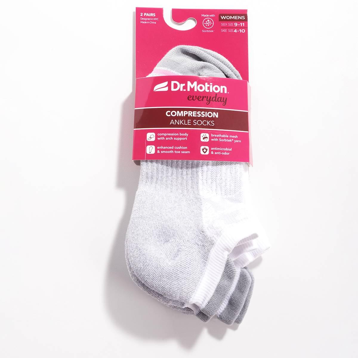 Womens Dr. Motion 2pk. Lace Compression Ankle Socks