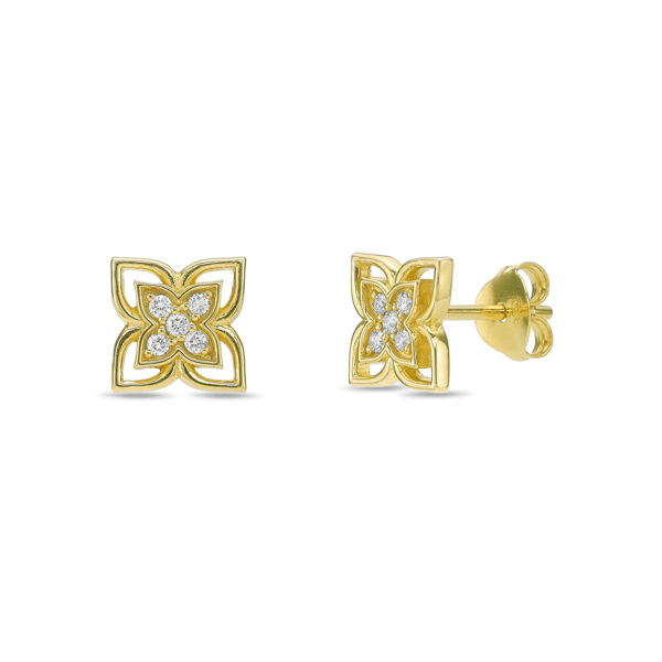 Brilliant Grown Gold-Plated Lab-Grown Diamond Floral Earrings