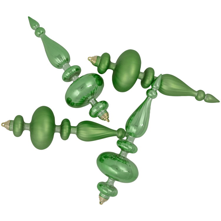 Northlight 4ct. Green 2-Finish Christmas Shatterproof Ornaments