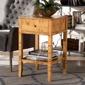 bali & pari Ghina Modern Real Burl Wood 1-Drawer Nightstand - image 8