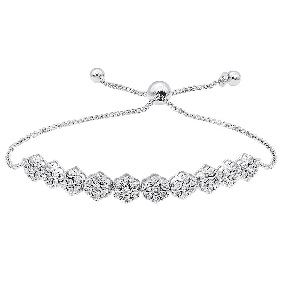 Diamond Classics™ 1/4ctw. Sterling Silver Flower Bolo...