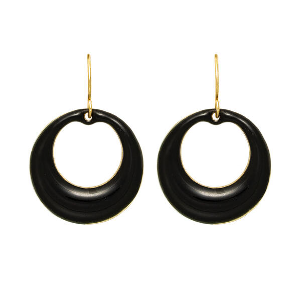 Freedom Gold Fishhook Earrings with Round Open Circles - image 