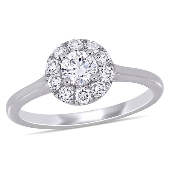 14kt. Gold 3/4ctw. Lab Grown Diamond Halo Ring - image 