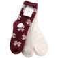 Womens Cuddl Duds(R) 3Pk Snowflake Cozies Socks - image 1