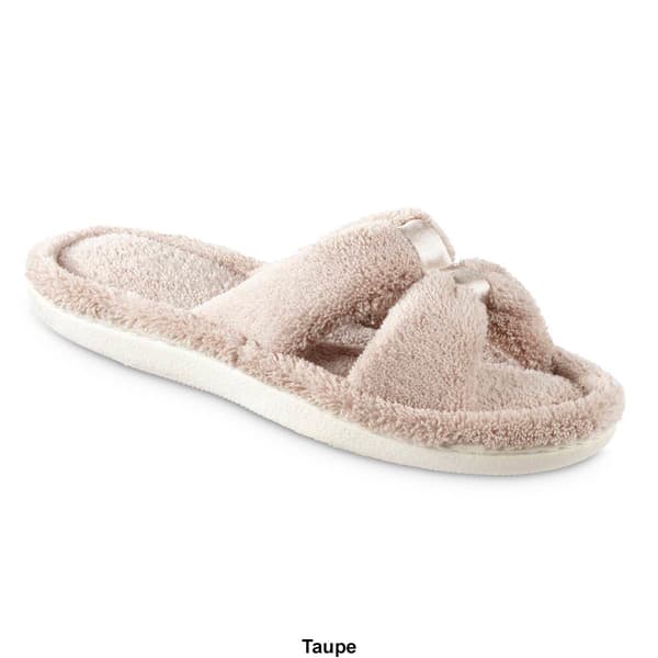 Womens Isotoner&#174; Microterry X-Slide Slippers w/Satin