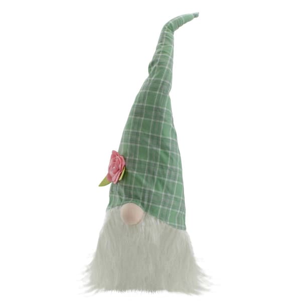 Northlight Seasonal Floral Plaid Gnome Head Spring Décor