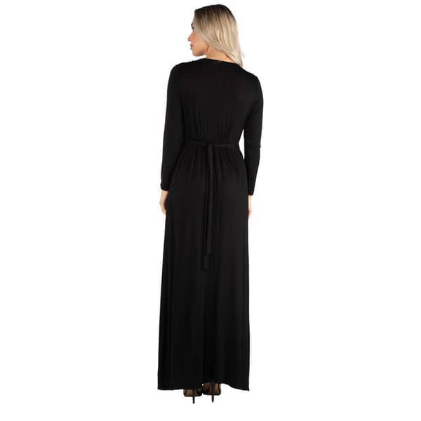 Womens 24/7 Comfort Apparel Semi Formal Long Sleeve Maxi Dress