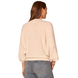 Womens Democracy 3/4 Dolman Sleeve Embroidered Sweater