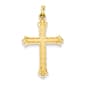 Unisex Gold Classics&#40;tm&#41; 14kt. Fleur De Lis Hollow Cross Pendant - image 1