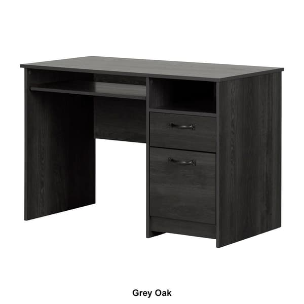 South Shore Tassio Gray Oak 2-Drawer Desk