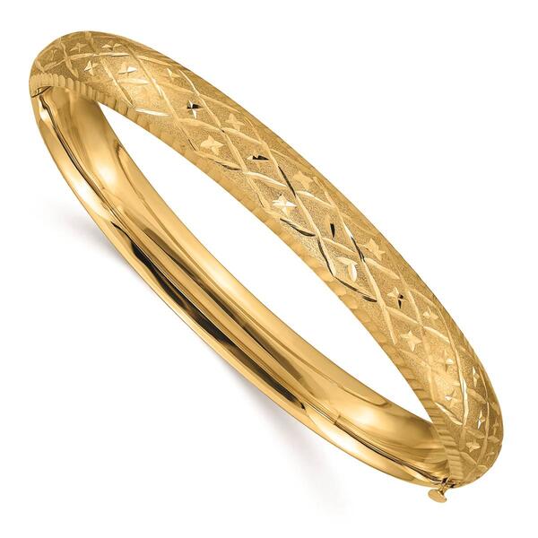 Gold Classics&#40;tm&#41; 14kt. Gold 5/16 Diamond-Cut Hinged Bangle Bracelet - image 