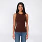 Juniors No Comment Rib Seamless Crewneck Tank With Molded Cup - image 1