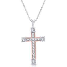 Nova Star(R) Lab Grown Diamond Two-Tone Cross Pendant