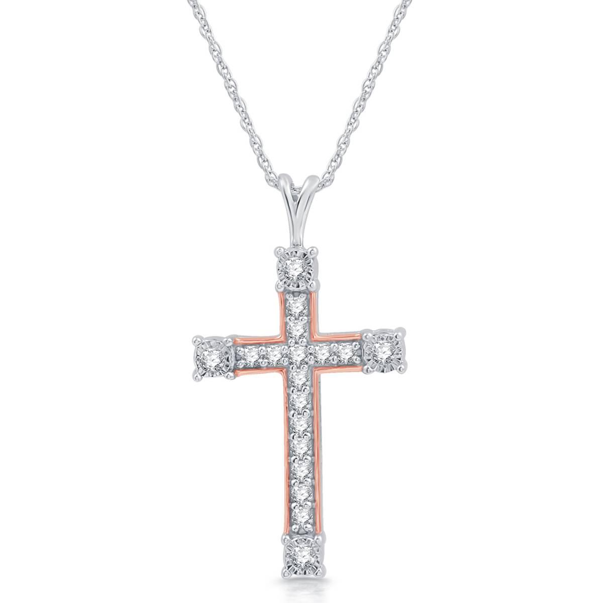 Nova Star(R) Lab Grown Diamond Two-Tone Cross Pendant
