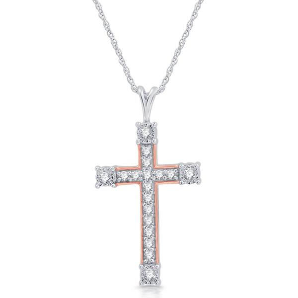 Nova Star(R) Lab Grown Diamond Two-Tone Cross Pendant - image 