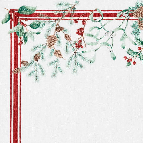 Threadmade Winter Holiday Berry Fabric Placemat - Set of 4