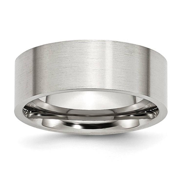 Mens Gentlemen's Classics(tm) Stainless Steel Flat 8mm Brushed Band
